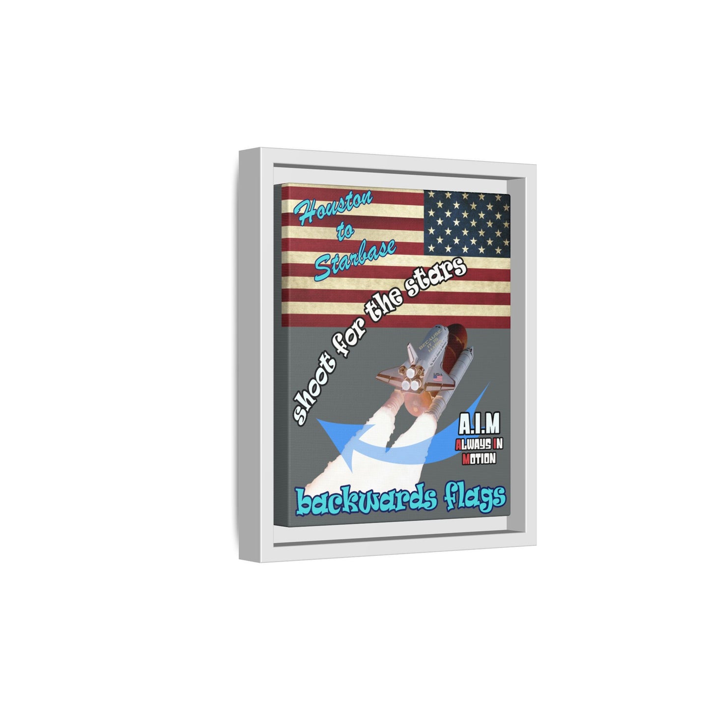 shoot for the stars - framed canvas art (dark grey)