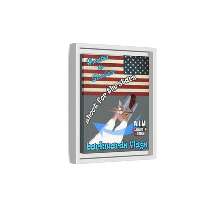 shoot for the stars - framed canvas art (dark grey)