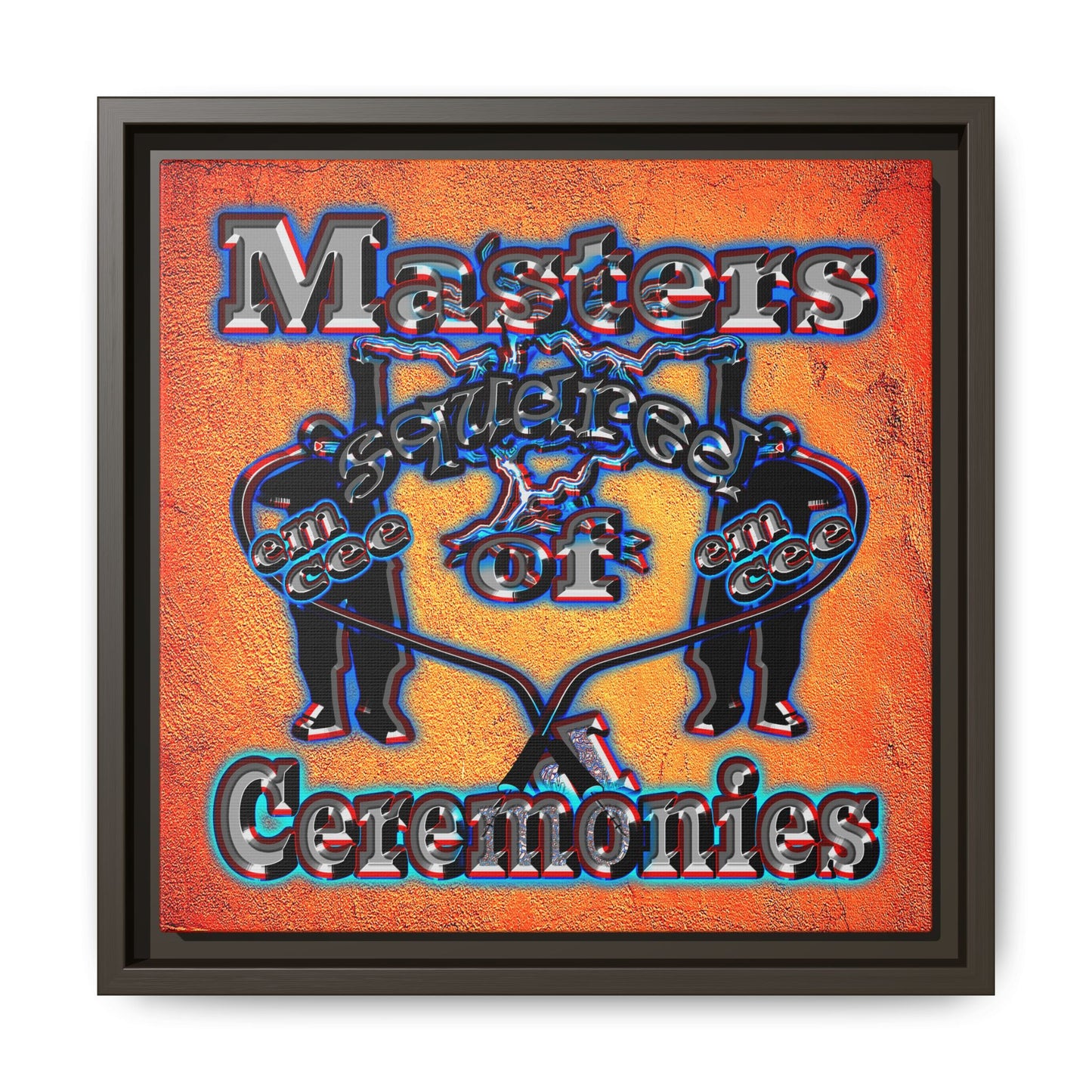 em cee squared - framed canvas art (burnt orange)