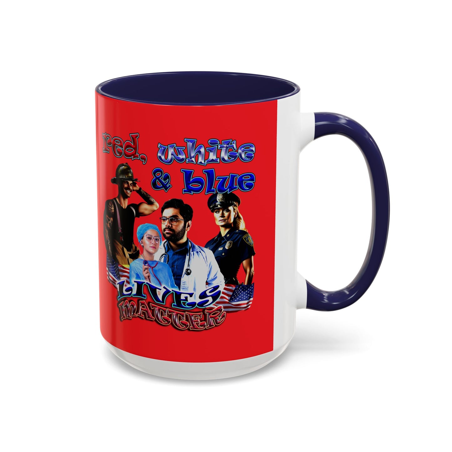rw&b lives matter - Accent Mug (red)