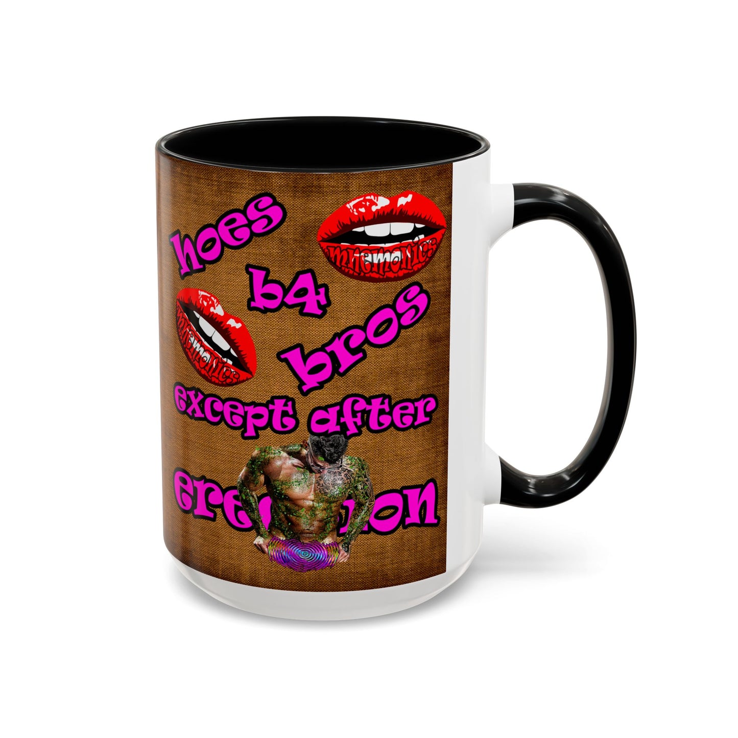 hoes b4 bros - Accent Mug (brown papyrus)