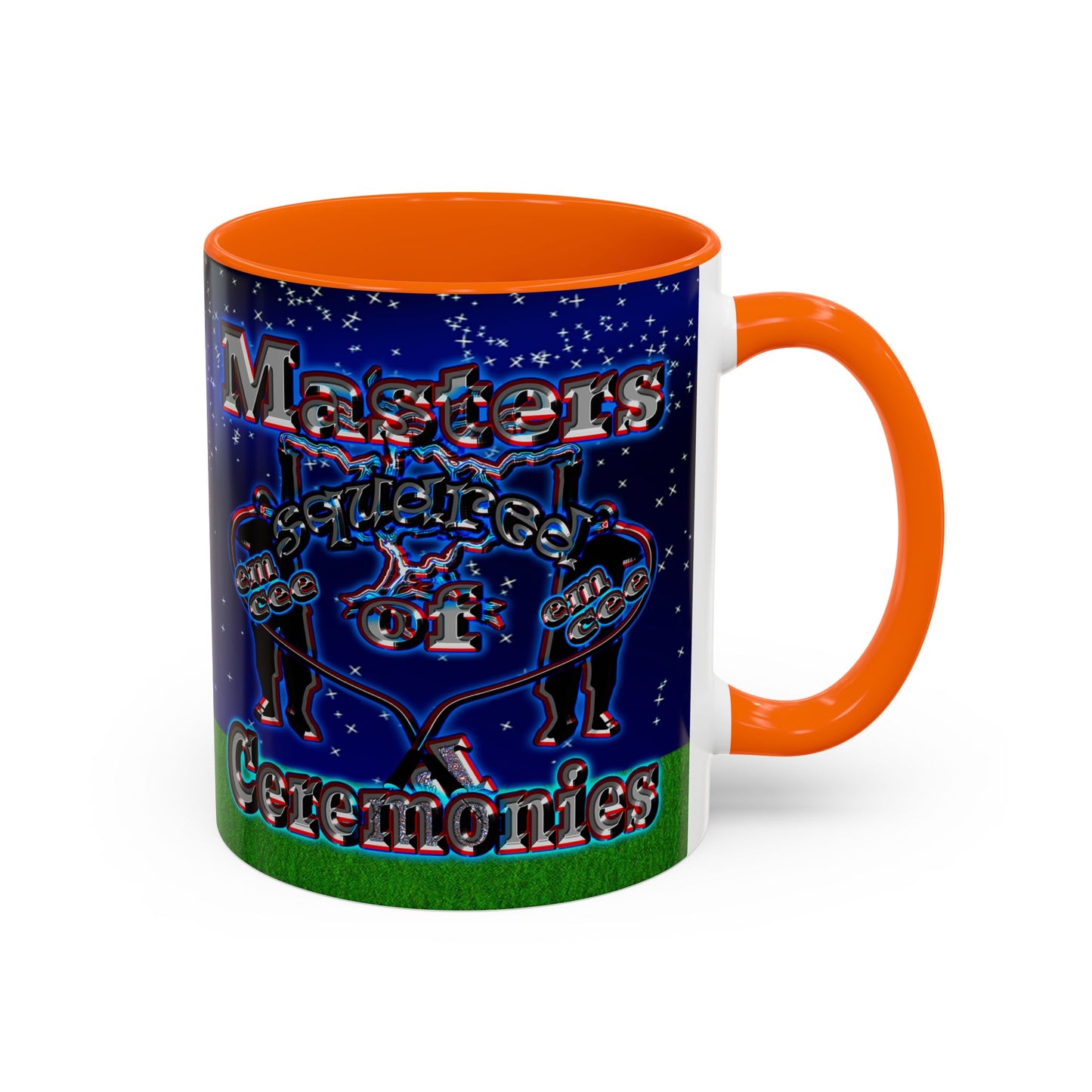 em cee squared - Accent Mug ('snoops' background)