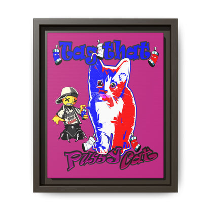 tag that - framed canvas art (pink)