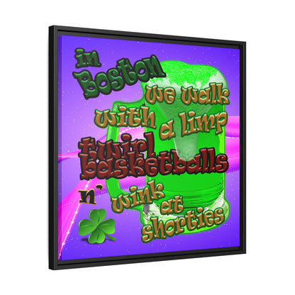 celtics logo - framed canvas art (purple-pink wave)