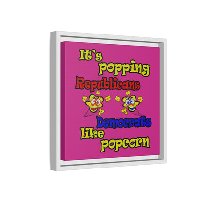 popping like popcorn - framed canvas art (pink)
