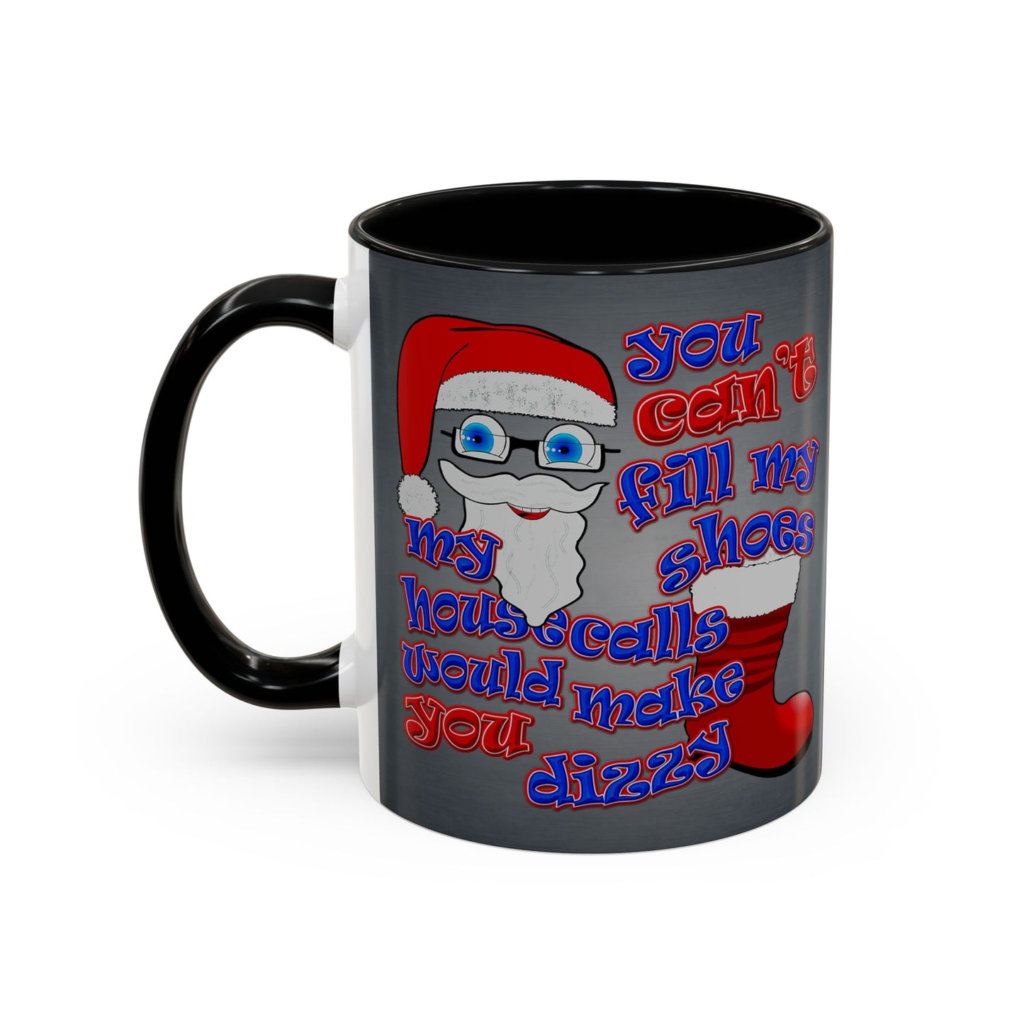 santa's shoes - Accent Mug (grey-light grey)