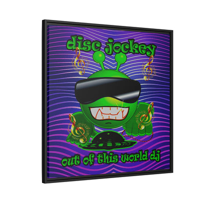disc jockey - framed canvas art (purple wave)