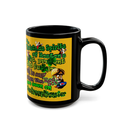 christmas spirits of boston - Black Mug (yellow)
