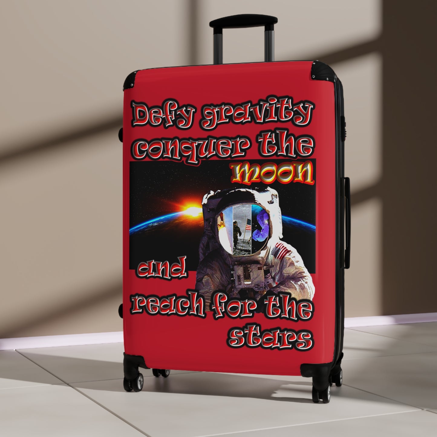 defy conquer reach - Suitcase (dark red)