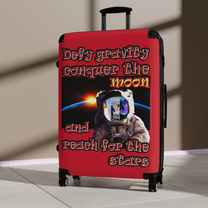 defy conquer reach - Suitcase (dark red)