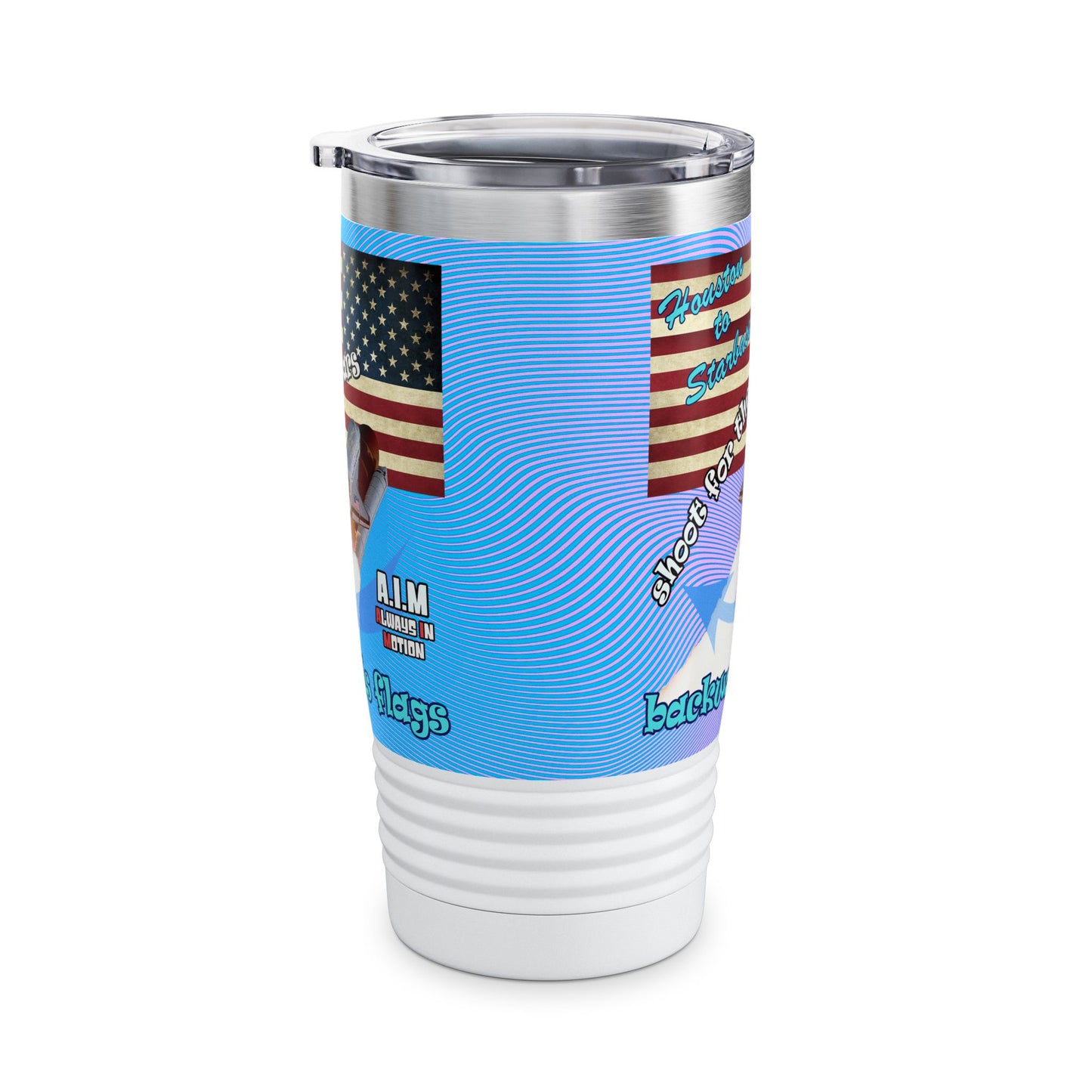 shoot for the stars - Ringneck Tumbler, 20oz (light blue-purple wave)