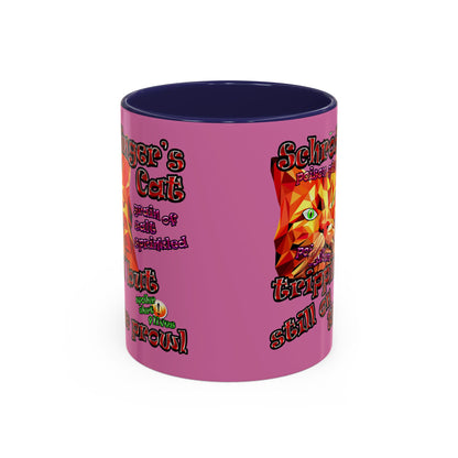 schrodinger's cat - Accent Mug (light pink)