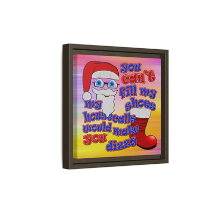 santa's shoes - framed canvas art (color blur)