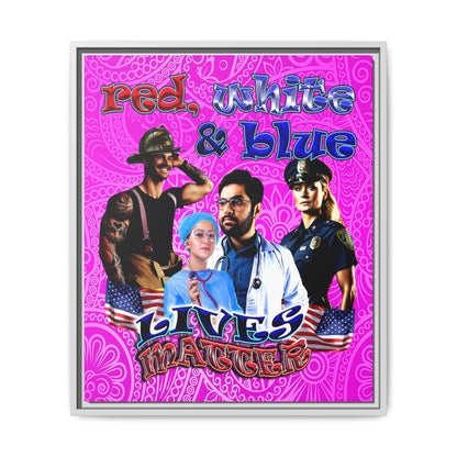 rw&b lives matter - framed canvas art (pink swirl)
