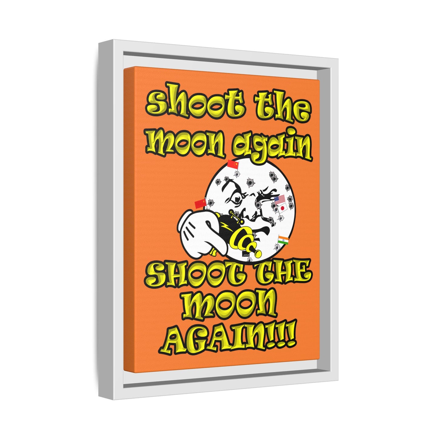 shoot the moon again - framed canvas art (crusta)