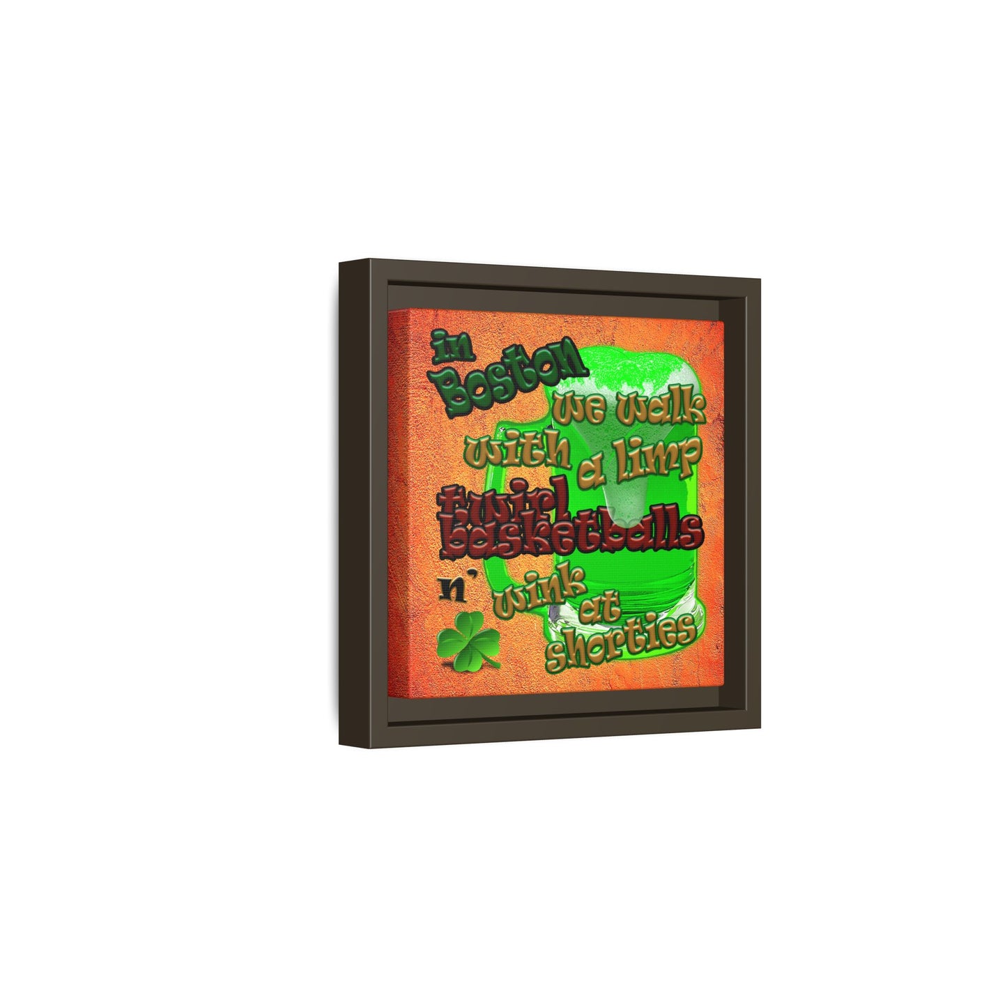 celtics logo - framed canvas art (burnt orange)