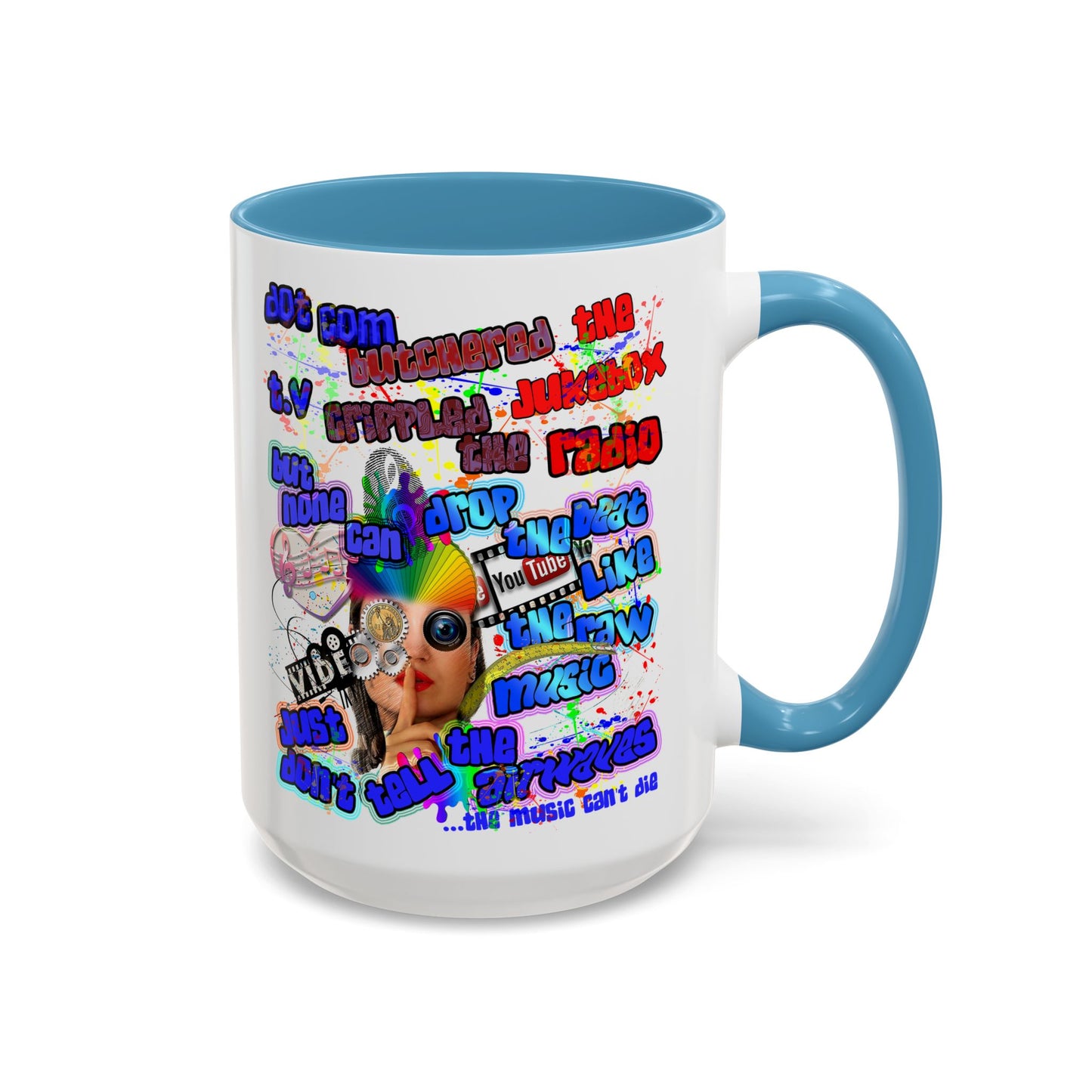 drop the beat - Accent Mug (white)