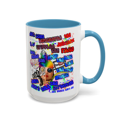 drop the beat - Accent Mug (white)