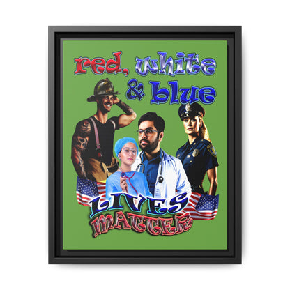 rw&b lives matter - framed canvas art (green)