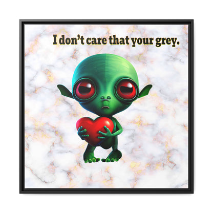 I don't care that your grey - framed canvas art (white marble)