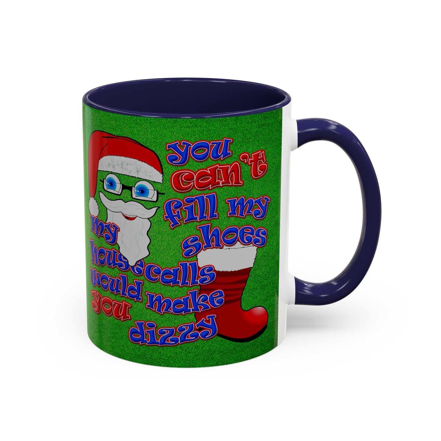 santa's shoes - Accent Mug (green turf)
