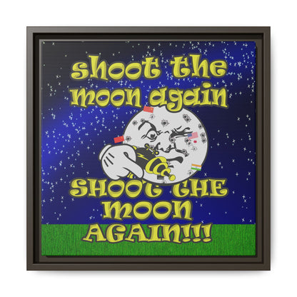 shoot the moon again - framed canvas art ('snoops' background)