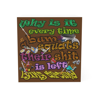 the bum's shit - note cube (brown)