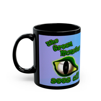 green monster - Black Mug (light blue-purple wave)