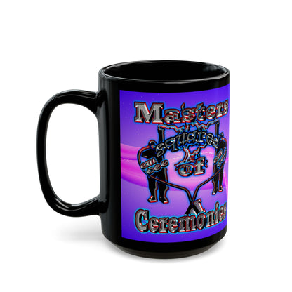 em cee squared - Black Mug (purple-pink wave)