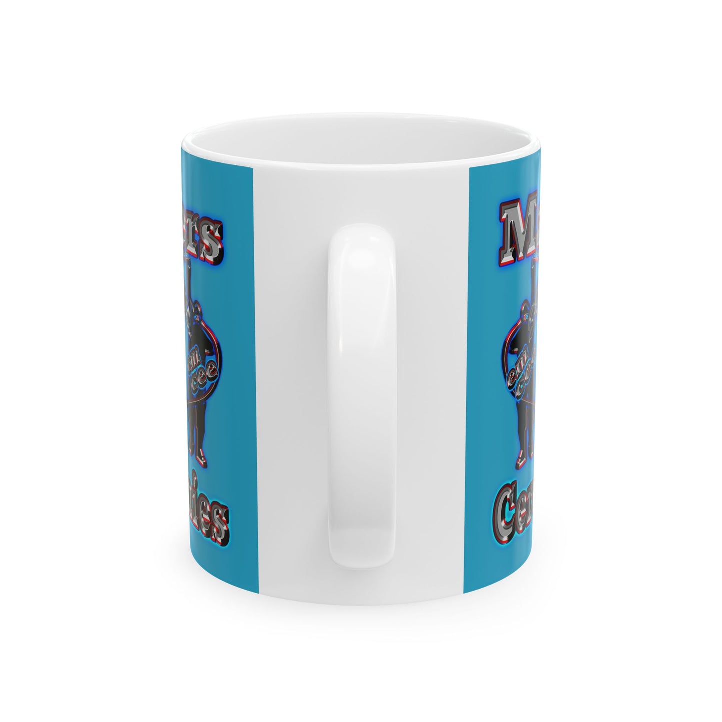 em cee squared - White Mug (turquoise)