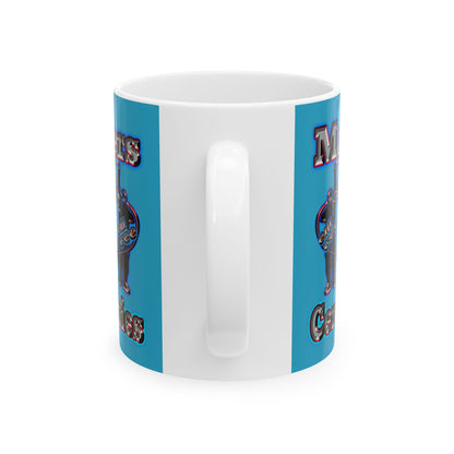 em cee squared - White Mug (turquoise)