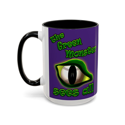 green monster - Accent Mug (purple)