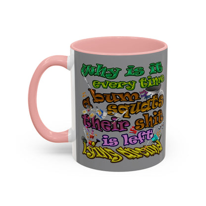 the bum's shit - Accent Mug (grey)