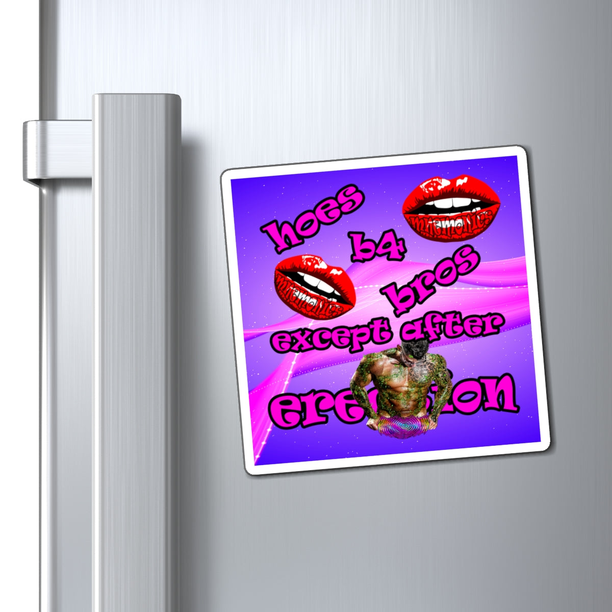 hoes b4 bros - Magnets - (purple-pink wave)