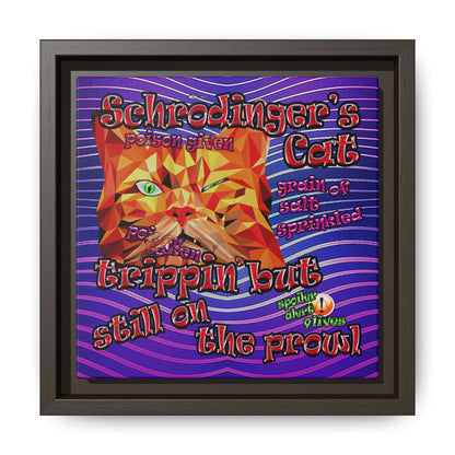 schrodinger's cat - framed canvas art (purple wave)