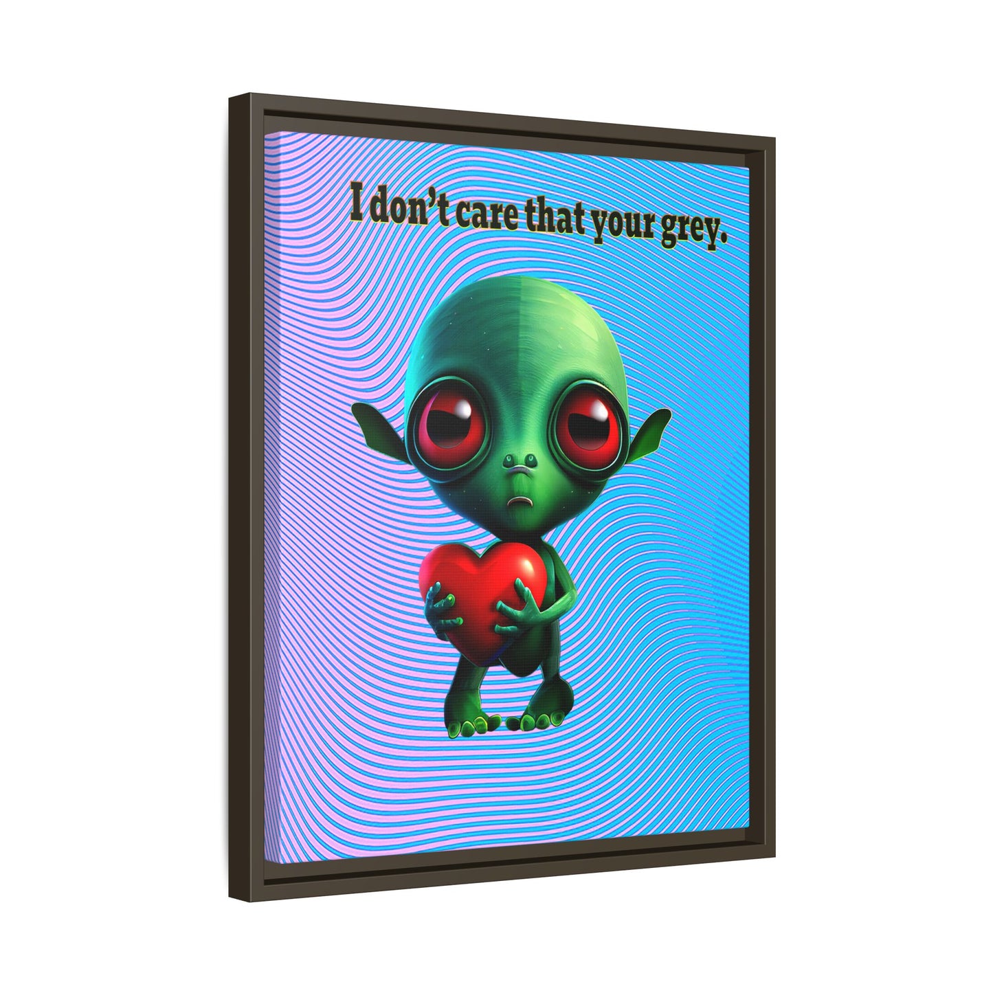 I don't care that your grey - framed canvas art (light blue-purple wave)