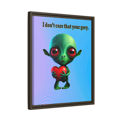 I don't care that your grey - framed canvas art (light blue-purple wave)