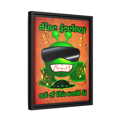 disc jockey - framed canvas art (burnt orange)