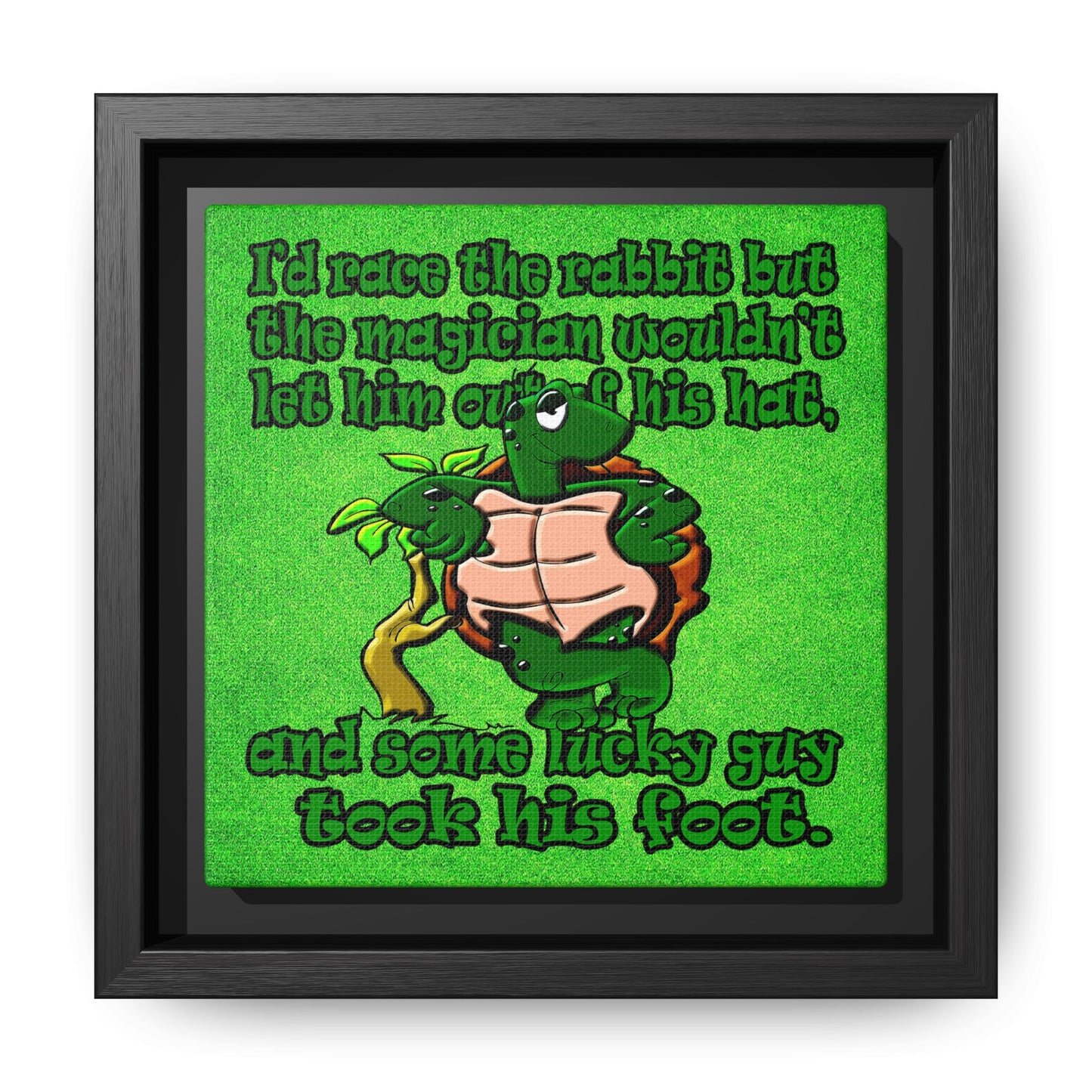 turtle race - framed canvas art (green turf)