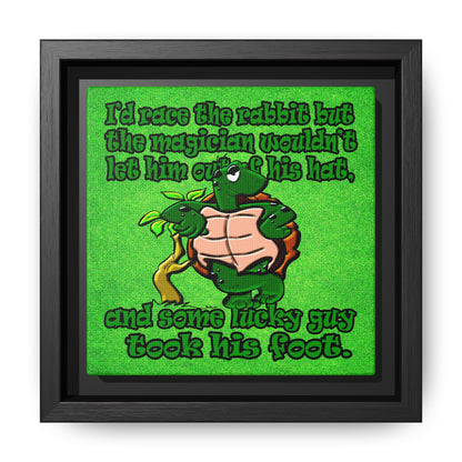 turtle race - framed canvas art (green turf)