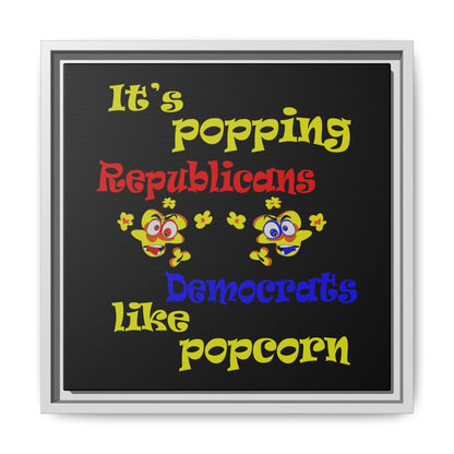 popping like popcorn - framed canvas art (black)