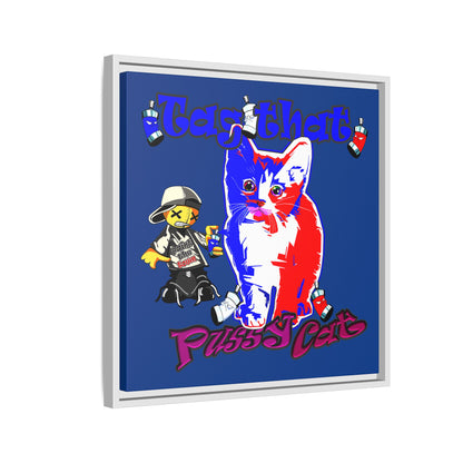 tag that - framed canvas art (dark blue)