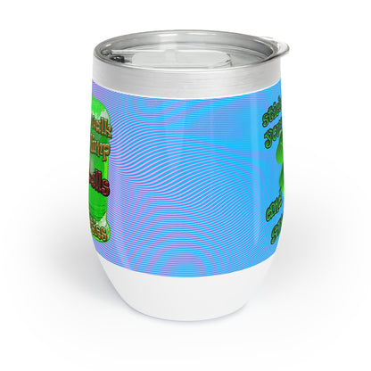 celtics logo - Chill Wine Tumbler (light blue-purple wave)