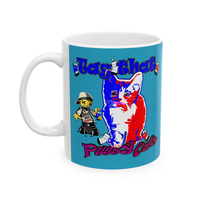 tag that - White Mug (turquoise)