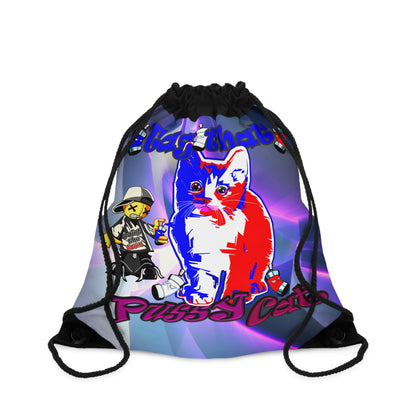 tag that - Drawstring Bag (grey-pink wave)
