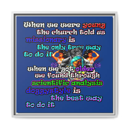 doggystyle - framed canvas art (dark blue)
