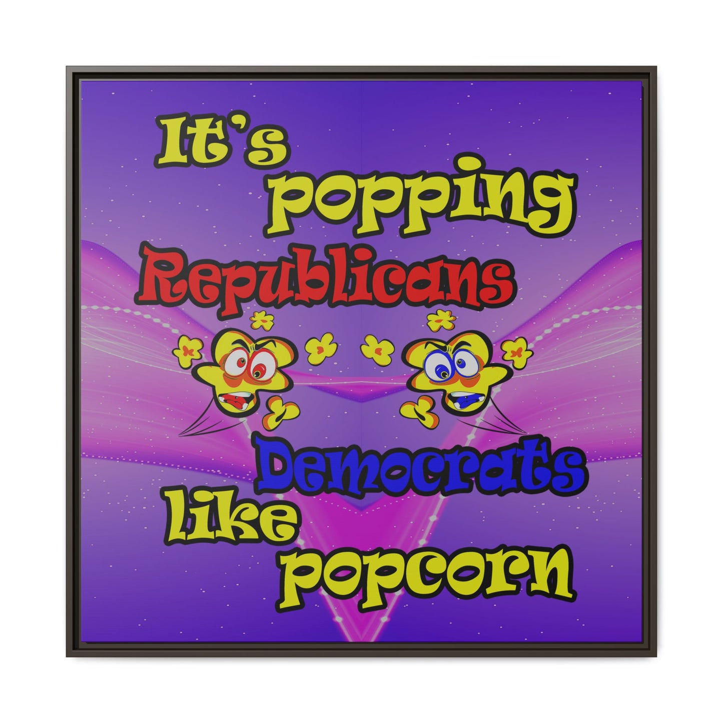 popping like popcorn - framed canvas art (purple-pink wave)