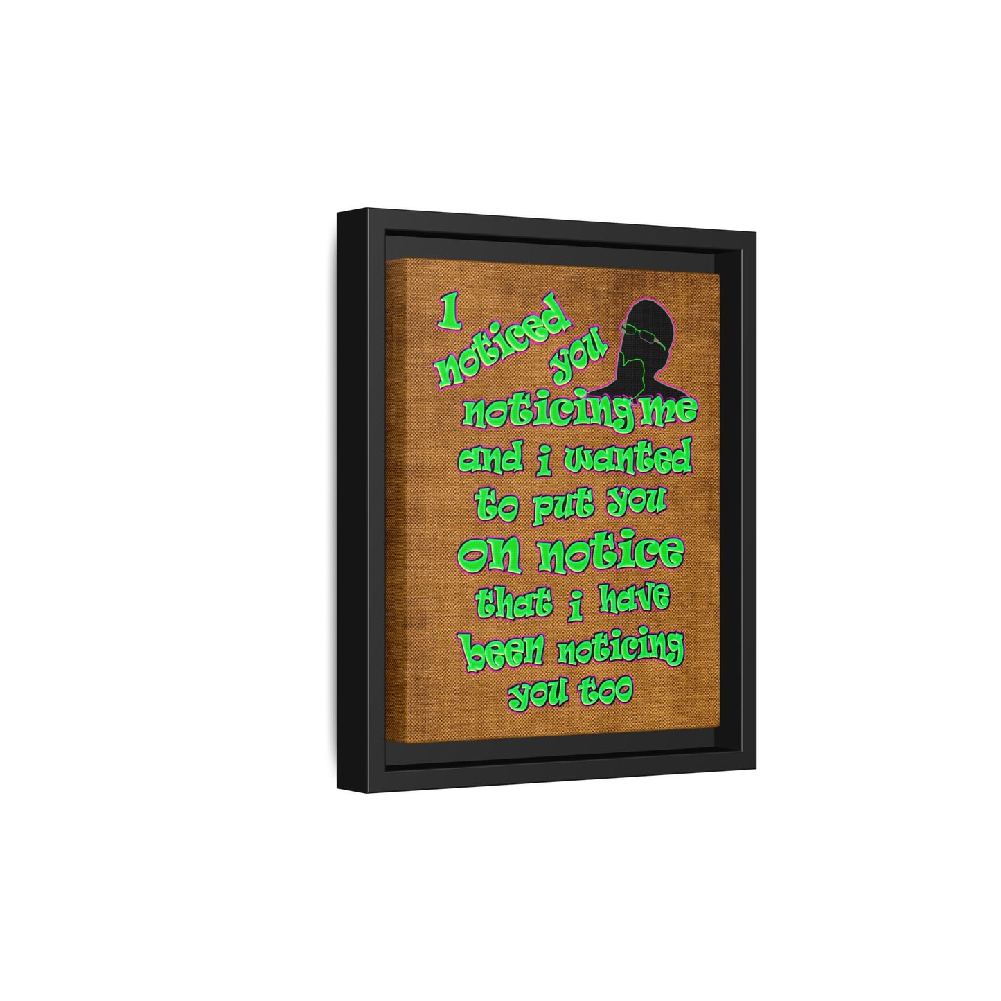 noticed you noticing - framed canvas art (brown papyrus)