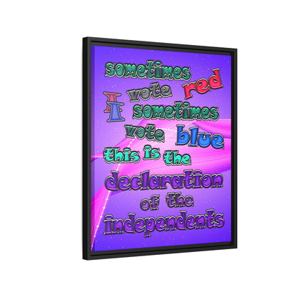 declaration of the independents - framed canvas art (purple-pink wave)