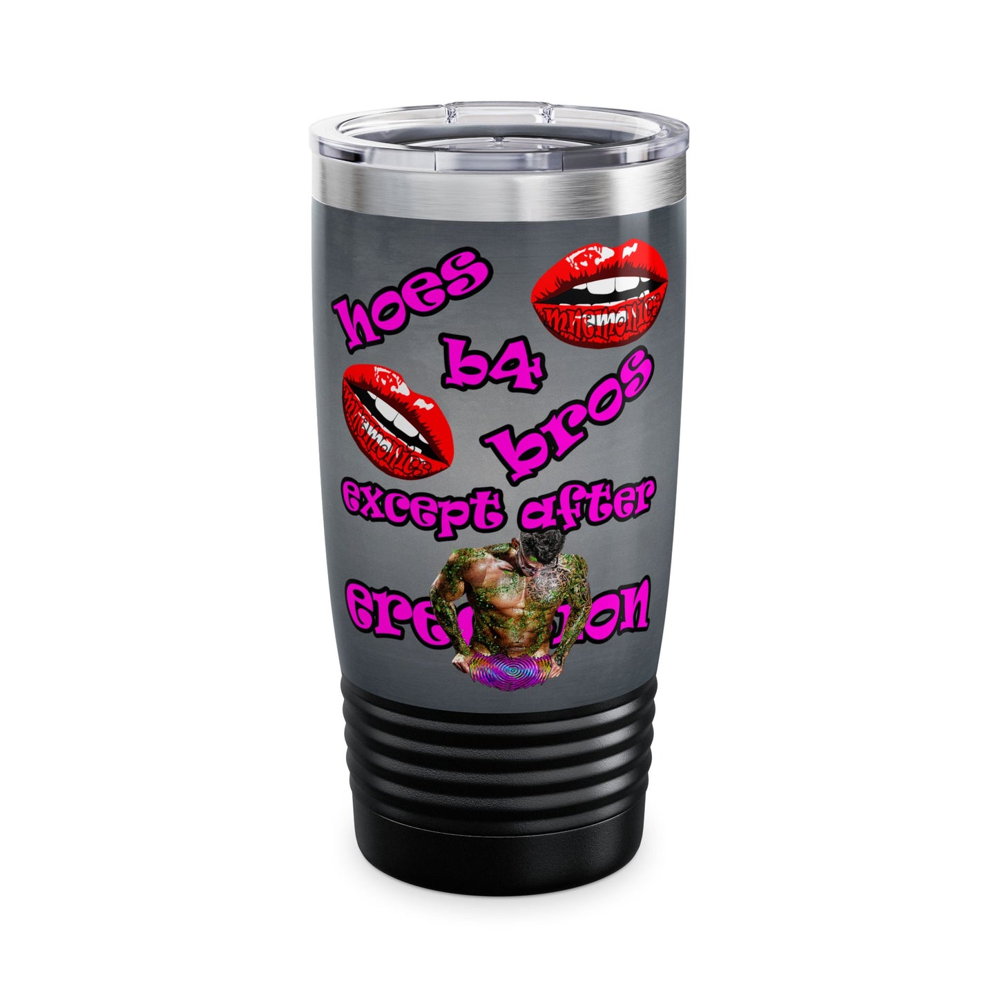 hoes b4 bros - Ringneck Tumbler, 20oz (grey-light grey)
